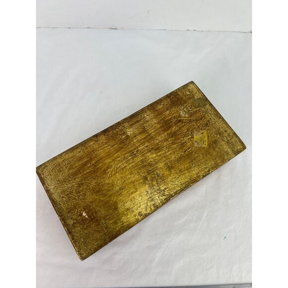 Mid-Century Italian Florentine Wooden Tissue Box Holder Handcrafted Decorative D - Picture 7 of 8